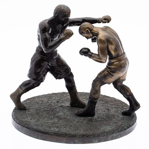 Bronze Sculpture of Boxers, Unsigned
