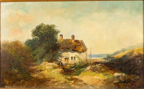 William Paton Burton, Landscape with Cottage, O/B