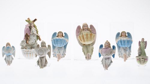 8 Angel- Form Ceramic Holy Water Fonts