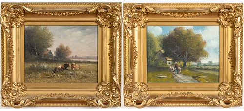 Durant, Pair of Landscape Paintings, Oil on Canvas