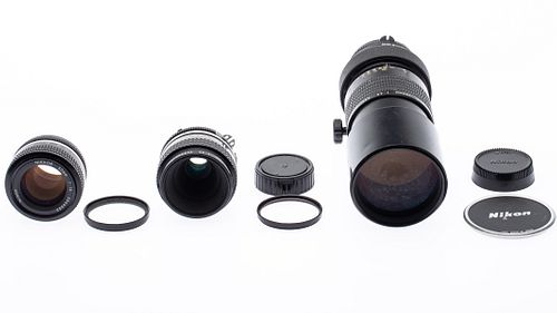 Nikon 50mm f1.4, 300mm f4.5 lens & 55mm f3.5 lenses