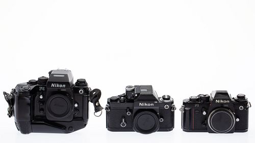 3 Nikon Camera Bodies, comprising F2, F3, F4