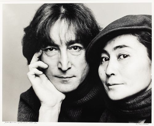 Jack Mitchell, John Lennon & Yoko Ono, Signed Photo