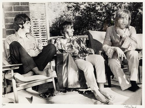 Pattie Boyd, John, Paul and Ringo in India, Photo