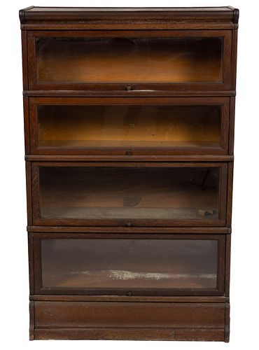 OAK FOUR-STACKING BARRISTER BOOKCASE 