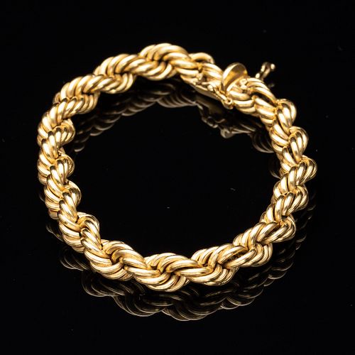 8 in. 18k Gold Rope Bracelet