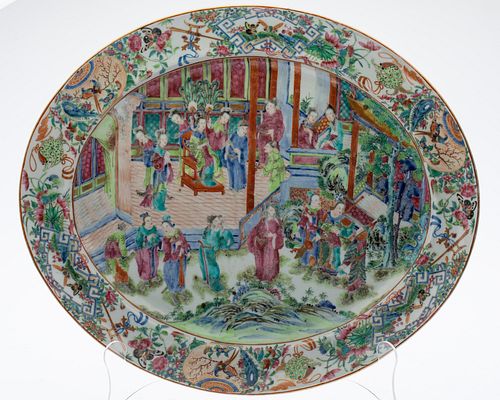 Chinese Famille Rose Oval Platter, 19th C