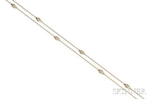 18kt Gold and Enamel Chain Necklace