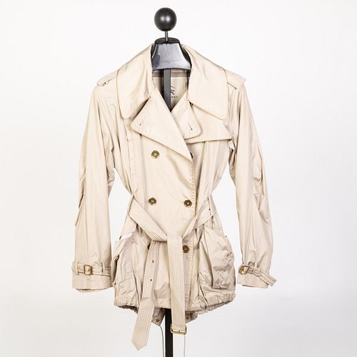 Burberry Woman's Short Double-Breasted Raincoat