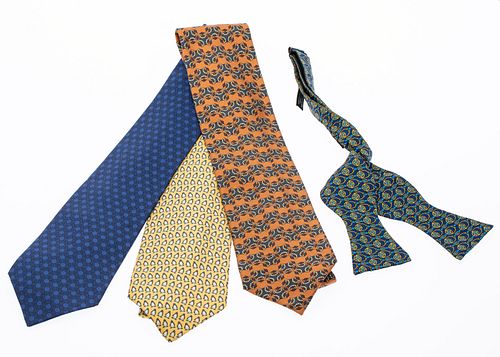 3 Hermes Silk Ties and a Bowtie