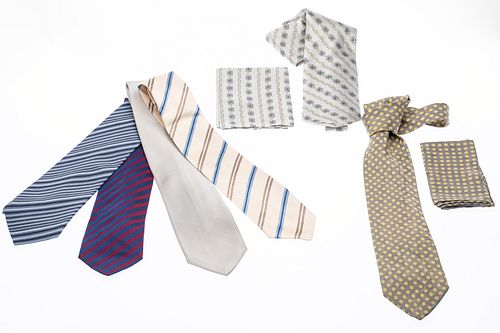 6 Brioni Silk Ties and 2 Pocket Square