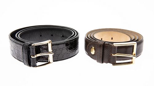 Gucci Leather Belt and Longchamps Leather belt