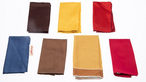 7 Brioni Silk Pocket Squares