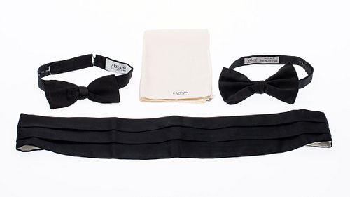 Group of Men's Black Tie Items Incl Brioni & Lanvin