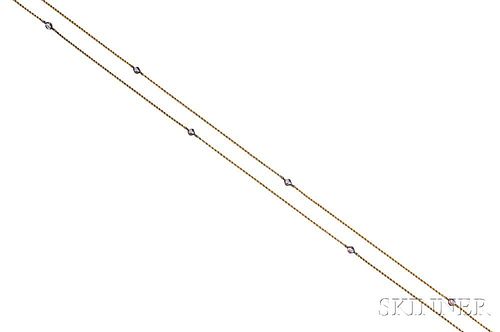 Antique 14kt Gold and Amethyst Chain