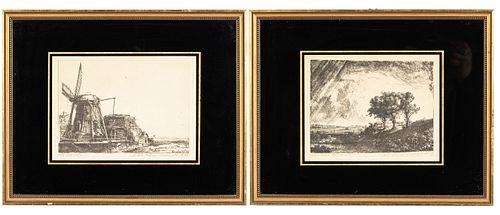 Two Etchings After Rembrandt
