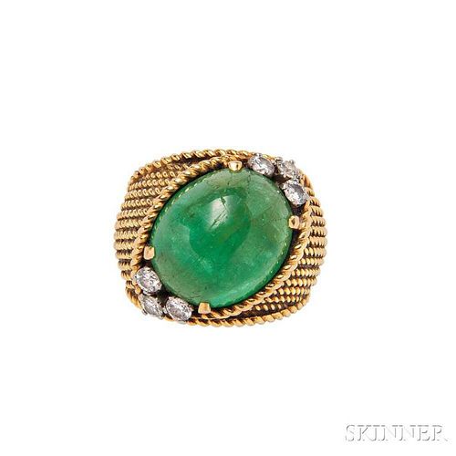 18kt Gold, Emerald, and Diamond Ring, Van Cleef & Arpels