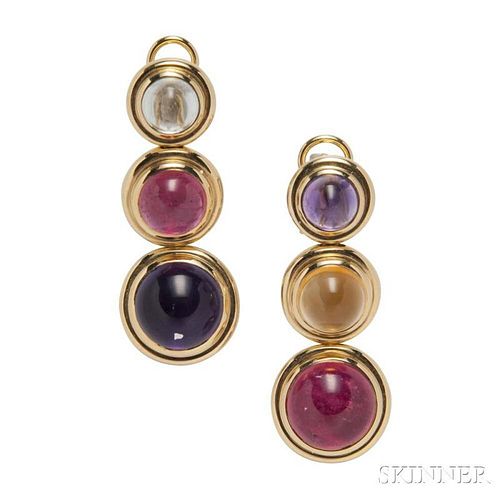 18kt Gold Gem-set Earrings, Paloma Picasso for Tiffany & Co.