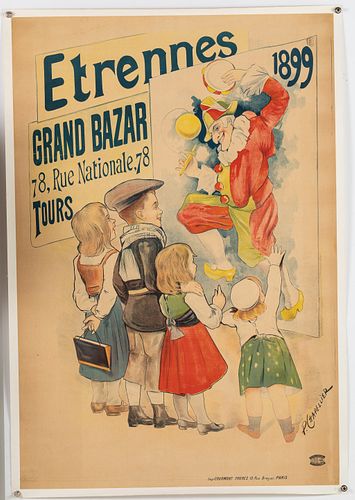 P. Chapellier, Vintage French Bazar, 1899 Poster