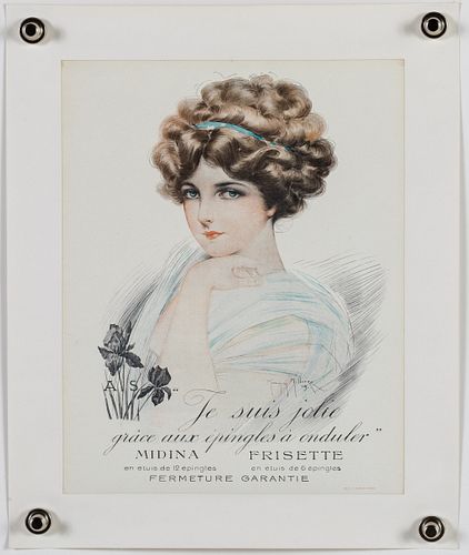 Mouric Milliere, Vintage French Hair Curler Poster