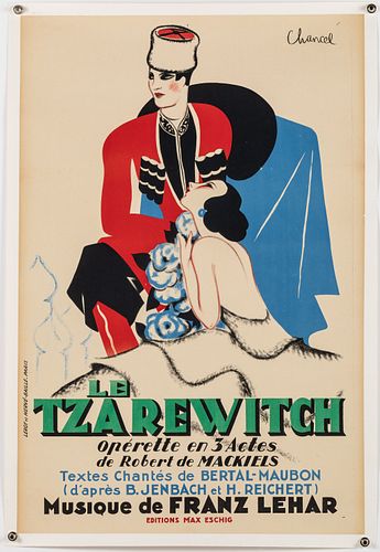 Chancel, Le Tzarewitch Opera Poster, c. 1920