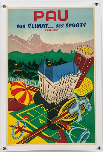 Georges Rebeny, Pau Advertising Poster, c. 1938