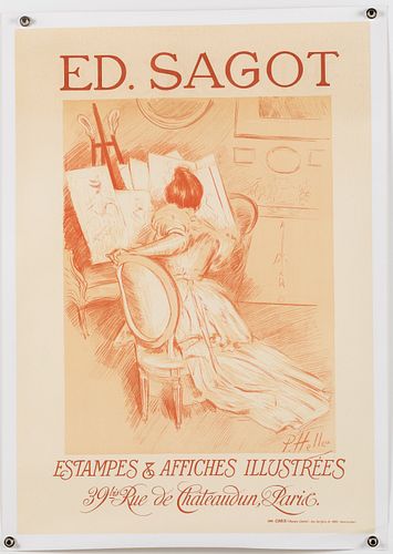 Vintage Ed Sagot Bookshop and Prints Poster