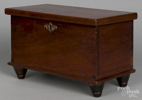 Miniature Pennsylvania walnut blanket chest, 19th c., 9 1/4'' h., 15'' w.