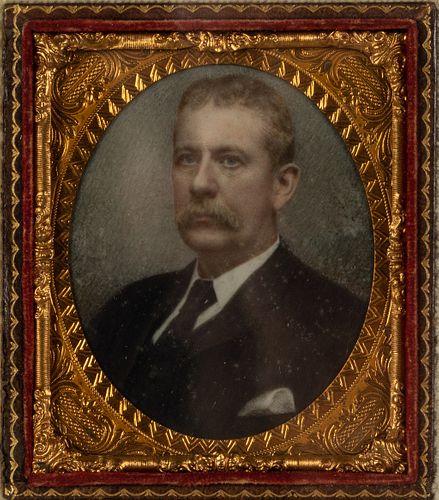 Framed Portrait Miniature of a Gentleman
