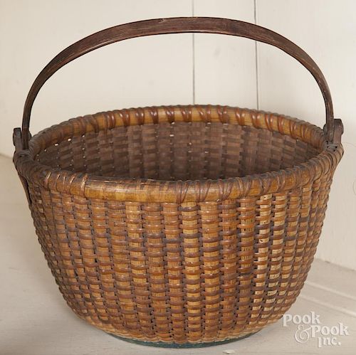 Nantucket lightship basket, ca. 1900, 5'' h., 9'' w.