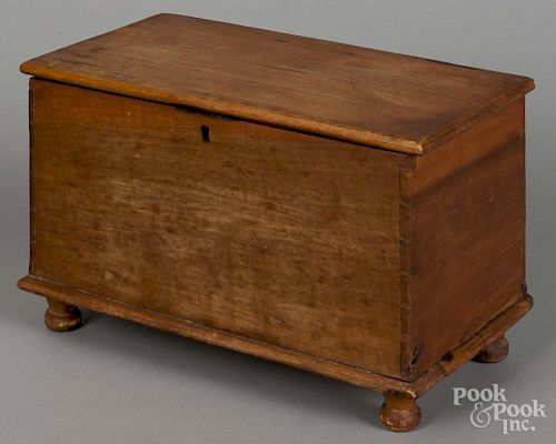 Pennsylvania miniature poplar blanket chest, 19th c., 9 1/4'' h., 16'' w.