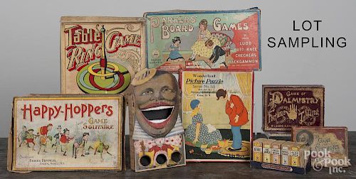 Large group of vintage small board games, to include Happy Hoppers, Grand National Steeple Chase