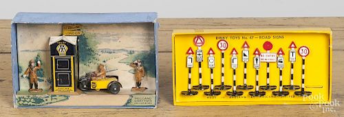 Dinky Toys no. 44 Motorcycle Patrol and Guides, in its original box