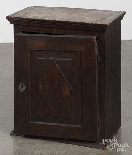 Pine hanging cupboard, early 19th c., 26'' h., 19 3/4'' w.