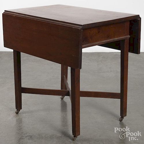 Walnut Pembroke table, late 18th c., probably Delaware, 28'' h., 20 1/4'' w., 29'' d.