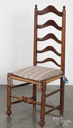Delaware Valley ladderback side chair, 18th c.