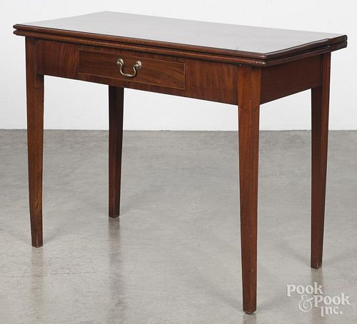 George III mahogany games table, late 18th c., 29'' h., 38 1/2'' w.