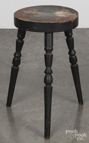 Painted pine stool, 19th c., 20 1/2'' h.