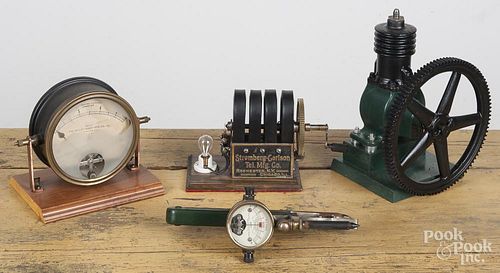 Miscellaneous motors and gauges, tallest - 11 1/4''.