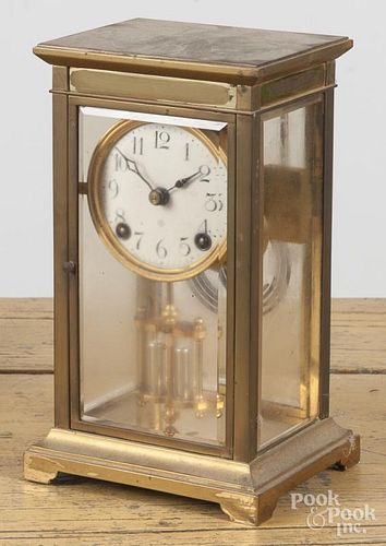 Ansonia crystal regulator clock, 9 1/4'' h.