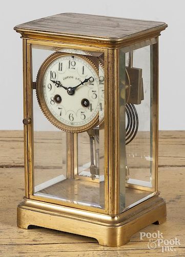 French crystal regulator clock for Tiffany & Co., 8 1/2'' h.