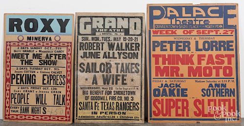 Three vintage theater posters, 20th c., largest - 28 1/2'' x 22''.