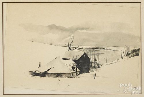 Andrew Wyeth, lithograph, titled The Corner, 9'' x 13 1/2''.