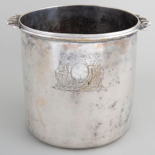 Silver Plate Ice Bucket Engraved with Crest