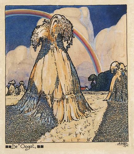 Deleu, Arthur
De Oogst (Die Ernte). 1915. Tuschfed