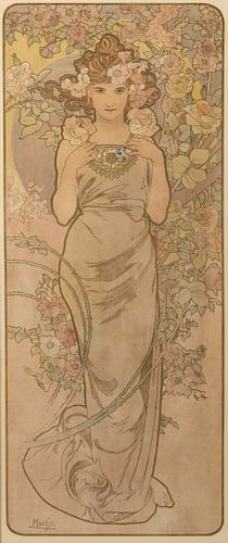 Alphonse Mucha (Czech, 1860-1939), Rose, Lithograph
