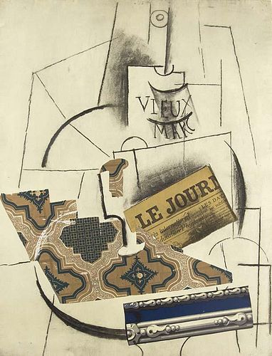 Picasso, Pablo
Komposition mit Flasche und Collage