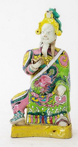 Chinese Porcelain Polychrome Figure of a Dignitary