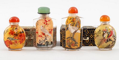 Chinese Inside Painted Glass Snuff Bottles, 4