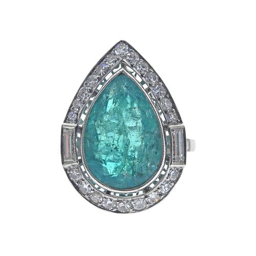 5.98ct Emerald Diamond Platinum Ring